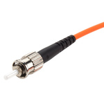 RS PRO ST to ST Duplex Multi Mode OM2 Fibre Optic Cable, 50/125μm, Orange, 2m