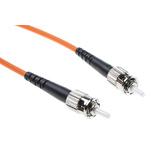RS PRO ST to ST Duplex Multi Mode OM2 Fibre Optic Cable, 50/125μm, Orange, 3m
