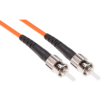 RS PRO ST to ST Simplex Multi Mode OM1 Fibre Optic Cable, 62.5/125μm, Orange, 10m