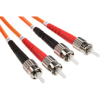 RS PRO ST to ST Simplex Multi Mode OM1 Fibre Optic Cable, 62.5/125μm, Orange, 10m