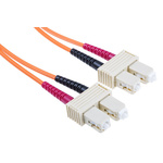 RS PRO SC to SC Duplex Multi Mode OM1 Fibre Optic Cable, 62.5/125μm, Orange, 3m
