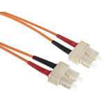 RS PRO SC to SC Duplex Multi Mode OM1 Fibre Optic Cable, 62.5/125μm, Orange, 5m