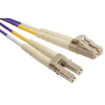 RS PRO LC to LC Duplex Multi Mode OM3 Fibre Optic Cable, 50/125μm, Purple, 3m