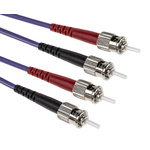 RS PRO ST to ST Simplex Multi Mode OM3 Fibre Optic Cable, 50/125μm, Purple, 10m