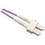 RS PRO SC to SC Duplex Multi Mode OM3 Fibre Optic Cable, 50/125μm, Purple, 2m