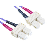 RS PRO SC to SC Duplex Multi Mode OM3 Fibre Optic Cable, 50/125μm, Purple, 5m