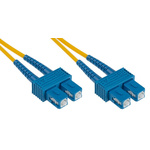 RS PRO SC to SC Duplex Single Mode OS1 Fibre Optic Cable, 9/125μm, Yellow, 5m