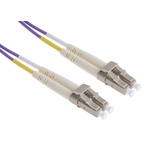 RS PRO LC to LC Duplex Multi Mode OM3 Fibre Optic Cable, 50/125μm, Purple, 1m