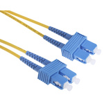 RS PRO SC to SC Duplex Single Mode OS1 Fibre Optic Cable, 9/125μm, Yellow, 1m