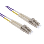 RS PRO LC to LC Duplex Multi Mode OM3 Fibre Optic Cable, 50/125μm, Purple, 2m