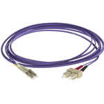 RS PRO LC to SC Duplex Multi Mode OM3 Fibre Optic Cable, 50/125μm, Purple, 5m