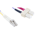 RS PRO LC to SC Duplex Multi Mode OM3 Fibre Optic Cable, 50/125μm, Purple, 2m