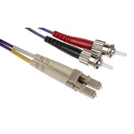 RS PRO LC to ST Duplex Multi Mode OM3 Fibre Optic Cable, 50/125μm, Purple, 5m