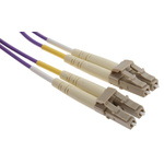RS PRO LC to LC Duplex Multi Mode OM3 Fibre Optic Cable, 50/125μm, Purple, 5m