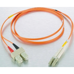 RS PRO LC to SC Duplex Multi Mode OM2 Fibre Optic Cable, 50/125μm, Orange, 2m