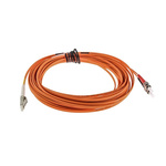 RS PRO LC to ST Duplex Multi Mode OM1 Fibre Optic Cable, 62.5/125μm, Orange, 10m