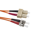 RS PRO ST to SC Duplex Multi Mode OM2 Fibre Optic Cable, 50/125μm, Orange, 1m