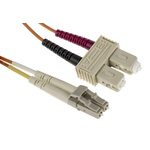 RS PRO LC to SC Duplex Multi Mode OM1 Fibre Optic Cable, 62.5/125μm, Orange, 5m