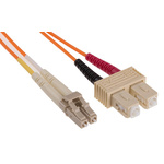 RS PRO LC to SC Duplex Multi Mode OM1 Fibre Optic Cable, 62.5/125μm, Orange, 3m