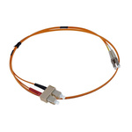 RS PRO LC to SC Duplex Multi Mode OM1 Fibre Optic Cable, 62.5/125μm, Orange, 1m