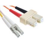 RS PRO LC to SC Duplex Multi Mode OM2 Fibre Optic Cable, 50/125μm, Orange, 1m