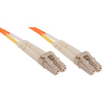 RS PRO LC to LC Duplex Multi Mode OM2 Fibre Optic Cable, 50/125μm, Orange, 5m
