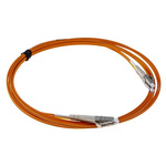 RS PRO LC to LC Duplex Multi Mode OM2 Fibre Optic Cable, 50/125μm, Orange, 3m