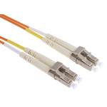 RS PRO LC to LC Duplex Multi Mode OM2 Fibre Optic Cable, 50/125μm, Orange, 1m