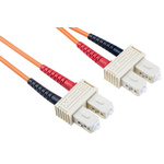RS PRO SC to SC Duplex Multi Mode OM2 Fibre Optic Cable, 50/125μm, Orange, 10m