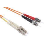 RS PRO LC to ST Duplex Multi Mode OM1 Fibre Optic Cable, 62.5/125μm, Orange, 2m