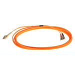 RS PRO LC to ST Simplex Multi Mode OM1 Fibre Optic Cable, 62.5/125μm, Orange, 5m
