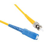 RS PRO SC to ST Simplex Single Mode OS1 Fibre Optic Cable, 9/125μm, Yellow, 5m