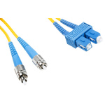 RS PRO FC to SC Duplex Single Mode OS1 Fibre Optic Cable, 9/125μm, Yellow, 3m