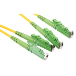 RS PRO E-2000 to E-2000 Duplex Single Mode OS1 Fibre Optic Cable, 9/125μm, Yellow, 10m