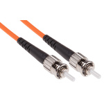 RS PRO ST to ST Simplex Multi Mode OM1 Fibre Optic Cable, 62.5/125μm, Orange, 20m