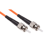 RS PRO ST to ST Simplex Multi Mode OM1 Fibre Optic Cable, 62.5/125μm, Orange, 30m