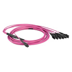 Rosenberger OM4 Multi Mode OM4 Fibre Optic Cable, 50/125μm, Purple, 1m