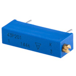 Vishay 43P Series 20-Turn Through Hole Trimmer Resistor with Pin Terminations, 200Ω ±10% 1/2W ±100ppm/°C Side Adjust