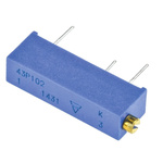 Vishay 43P Series 20-Turn Through Hole Trimmer Resistor with Pin Terminations, 1kΩ ±10% 1/2W ±100ppm/°C Side Adjust