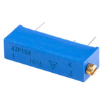 Vishay 43P Series 20-Turn Through Hole Trimmer Resistor with Pin Terminations, 100kΩ ±10% 1/2W ±100ppm/°C