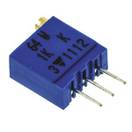 Vishay 64W Series 19 (Electrical), 22 (Mechanical)-Turn Through Hole Trimmer Resistor with Pin Terminations, 1kΩ ±10%