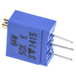 Vishay 64W Series 19 (Electrical), 22 (Mechanical)-Turn Through Hole Trimmer Resistor with Pin Terminations, 50kΩ ±10%