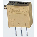 Vishay 64X Series 19 (Electrical), 22 (Mechanical)-Turn Through Hole Trimmer Resistor with Pin Terminations, 100Ω ±10%