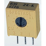 Vishay 63S Series Through Hole Trimmer Resistor with Pin Terminations, 2kΩ ±10% 1/2W ±100ppm/°C Top Adjust