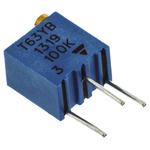 100kΩ, Through Hole Trimmer Potentiometer 0.25W Top Adjust Vishay, T63