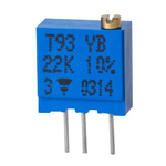 100kΩ, Through Hole Trimmer Potentiometer 0.5W Side Adjust Vishay, T93