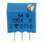 100Ω, Through Hole Trimmer Potentiometer 0.25 W @ 85 °C Top Adjust TT Electronics/BI, 64