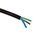 RS PRO 3 Core 0.75 mm² Mains Power Cable, Black Polyvinyl Chloride PVC Sheath 100m, 6 A 300 V, 2183Y H03VV-F
