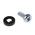 RS PRO 2 Piece Black Domed Cap & Cup Washer Kit
