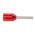 RS PRO Insulated Crimp Bootlace Ferrule, 8mm Pin Length, 1.7mm Pin Diameter, 1mm² Wire Size, Red